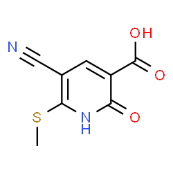 ChemSpider 2D Image | 5-Cyano-6-(methylsulfanyl)-2-oxo-1,2-dihydro-3-pyridinecarboxylic acid | C8H6N2O3S