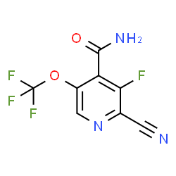 ChemSpider 2D Image | 2-Cyano-3-fluoro-5-(trifluoromethoxy)isonicotinamide | C8H3F4N3O2