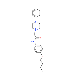 ChemSpider 2D Image | 1-{2-[(4-Butoxyphenyl)amino]-2-oxoethyl}-4-(4-fluorophenyl)piperazin-1-ium | C22H29FN3O2