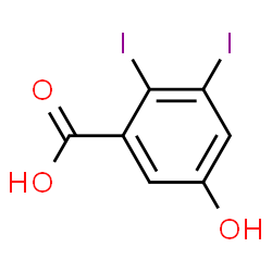 ChemSpider 2D Image | 5-Hydroxy-2,3-diiodobenzoic acid | C7H4I2O3