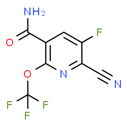 ChemSpider 2D Image | 6-Cyano-5-fluoro-2-(trifluoromethoxy)nicotinamide | C8H3F4N3O2