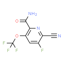 ChemSpider 2D Image | 6-Cyano-5-fluoro-3-(trifluoromethoxy)-2-pyridinecarboxamide | C8H3F4N3O2