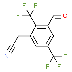 ChemSpider 2D Image | [3-Formyl-2,5-bis(trifluoromethyl)phenyl]acetonitrile | C11H5F6NO