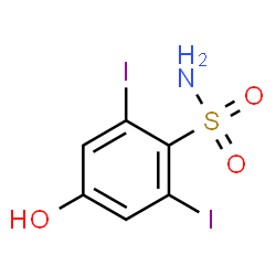 ChemSpider 2D Image | 4-Hydroxy-2,6-diiodobenzenesulfonamide | C6H5I2NO3S