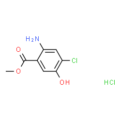 ChemSpider 2D Image | Methyl 2-amino-4-chloro-5-hydroxybenzoate hydrochloride (1:1) | C8H9Cl2NO3