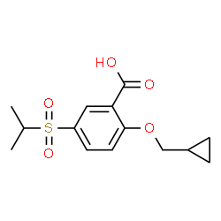 ChemSpider 2D Image | 2-(Cyclopropylmethoxy)-5-(isopropylsulfonyl)benzoic acid | C14H18O5S