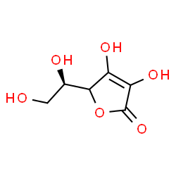 ChemSpider 2D Image | 5-[(1R)-1,2-Dihydroxyethyl]-3,4-dihydroxy-2(5H)-furanone (non-preferred name) | C6H8O6