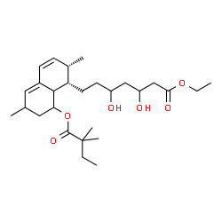 ChemSpider 2D Image | Ethyl 7-{(1S,2S)-8-[(2,2-dimethylbutanoyl)oxy]-2,6-dimethyl-1,2,6,7,8,8a-hexahydro-1-naphthalenyl}-3,5-dihydroxyheptanoate | C27H44O6