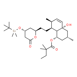 ChemSpider 2D Image | (1S,3R,4aS,7S,8S)-8-{2-[(2R,4R)-4-{[Dimethyl(2-methyl-2-propanyl)silyl]oxy}-6-oxotetrahydro-2H-pyran-2-yl]ethyl}-4a-hydroxy-3,7-dimethyl-1,2,3,4,4a,7,8,8a-octahydro-1-naphthalenyl 2,2-dimethylbutanoat
e | C31H54O6Si