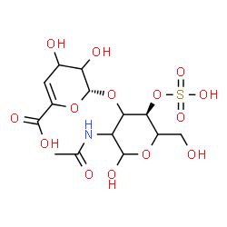 ChemSpider 2D Image | 2-Acetamido-2-deoxy-3-O-[(1R)-4-deoxyhex-4-enopyranuronosyl]-4-O-sulfo-L-glycero-hexopyranose | C14H21NO14S
