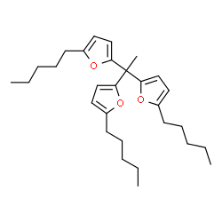 ChemSpider 2D Image | 2,2',2''-(1,1,1-Ethanetriyl)tris(5-pentylfuran) | C29H42O3