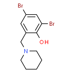 ChemSpider 2D Image | 2,4-Dibromo-6-(1-piperidinylmethyl)phenol | C12H15Br2NO