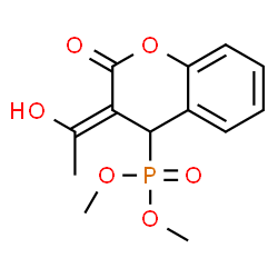 ChemSpider 2D Image | Dimethyl [(3E)-3-(1-hydroxyethylidene)-2-oxo-3,4-dihydro-2H-chromen-4-yl]phosphonate | C13H15O6P