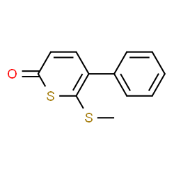 ChemSpider 2D Image | 6-(Methylsulfanyl)-5-phenyl-2H-thiopyran-2-one | C12H10OS2