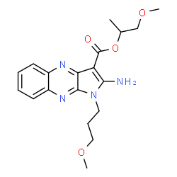 ChemSpider 2D Image | 1-Methoxy-2-propanyl 2-amino-1-(3-methoxypropyl)-1H-pyrrolo[2,3-b]quinoxaline-3-carboxylate | C19H24N4O4