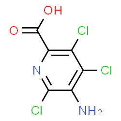 ChemSpider 2D Image | 5-Amino-3,4,6-trichloro-2-pyridinecarboxylic acid | C6H3Cl3N2O2