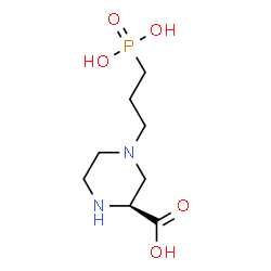 ChemSpider 2D Image | (2S)-4-(3-Phosphonopropyl)-2-piperazinecarboxylic acid | C8H17N2O5P