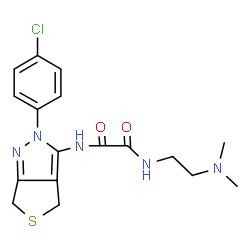 ChemSpider 2D Image | N-[2-(4-Chlorophenyl)-2,6-dihydro-4H-thieno[3,4-c]pyrazol-3-yl]-N'-[2-(dimethylamino)ethyl]ethanediamide | C17H20ClN5O2S