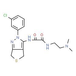 ChemSpider 2D Image | N-[2-(3-Chlorophenyl)-2,6-dihydro-4H-thieno[3,4-c]pyrazol-3-yl]-N'-[2-(dimethylamino)ethyl]ethanediamide | C17H20ClN5O2S