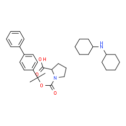ChemSpider 2D Image | 1-({[2-(4-Biphenylyl)-2-propanyl]oxy}carbonyl)proline - N-cyclohexylcyclohexanamine (1:1) | C33H46N2O4