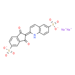 ChemSpider 2D Image | Disodium (2Z)-2-(1,3-dioxo-5-sulfonato-1,3-dihydro-2H-inden-2-ylidene)-1,2-dihydro-6-quinolinesulfonate | C18H9NNa2O8S2