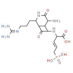 ChemSpider 2D Image | Valyl-N-[(2E)-1-carboxy-4-phosphono-2-buten-1-yl]-N~5~-(diaminomethylene)ornithinamide | C16H31N6O7P