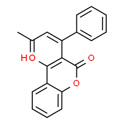 ChemSpider 2D Image | 4-Hydroxy-3-[(1Z)-3-oxo-1-phenyl-1-buten-1-yl]-2H-chromen-2-one | C19H14O4
