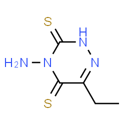 ChemSpider 2D Image | 4-Amino-6-ethyl-1,2,4-triazine-3,5(2H,4H)-dithione | C5H8N4S2