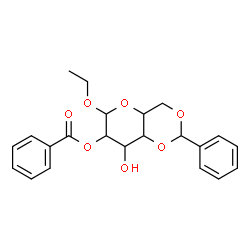 ChemSpider 2D Image | Ethyl 2-O-benzoyl-4,6-O-benzylidenehexopyranoside | C22H24O7