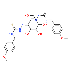ChemSpider 2D Image | (2E,2'Z)-2,2'-[(1E,2Z)-3,4,5,6-Tetrahydroxy-1,2-hexanediylidene]bis[N-(4-methoxybenzyl)hydrazinecarbothioamide] (non-preferred name) | C24H32N6O6S2