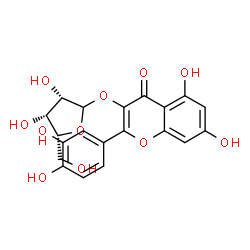 ChemSpider 2D Image | 2-(3,4-Dihydroxyphenyl)-5,7-dihydroxy-4-oxo-4H-chromen-3-yl D-lyxofuranoside | C20H18O11