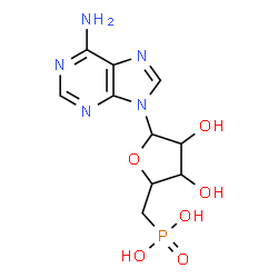 ChemSpider 2D Image | 9-(5-Deoxy-5-phosphonopentofuranosyl)-9H-purin-6-amine | C10H14N5O6P