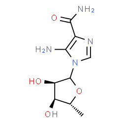 ChemSpider 2D Image | 5-Amino-1-(5-deoxy-D-ribofuranosyl)-1H-imidazole-4-carboxamide | C9H14N4O4