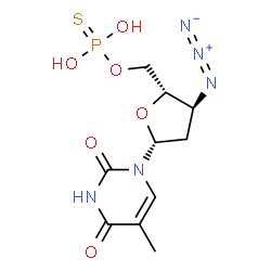 ChemSpider 2D Image | 3'-Azido-3'-deoxy-5'-O-thiophosphonothymidine | C10H14N5O6PS