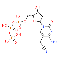 ChemSpider 2D Image | 5-(Cyanomethyl)-2'-deoxycytidine 5'-(tetrahydrogen triphosphate) | C11H17N4O13P3