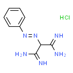 ChemSpider 2D Image | 2-[(E)-Phenyldiazenyl]propanediimidamide hydrochloride (1:1) | C9H13ClN6