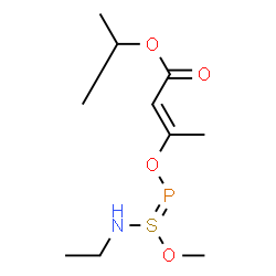 ChemSpider 2D Image | Isopropyl (4E,7E)-4-methoxy-7-methyl-6-oxa-4lambda~4~-thia-3-aza-5-phosphanona-4,7-dien-9-oate | C10H20NO4PS