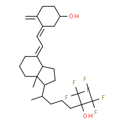 ChemSpider 2D Image | (5E,7E)-26,26,26,27,27,27-Hexafluoro-9,10-secocholesta-5,7,10-triene-3,25-diol | C27H38F6O2