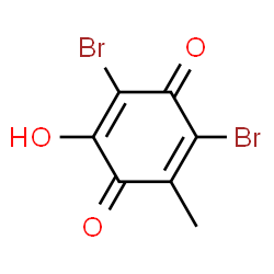 ChemSpider 2D Image | 2,6-Dibromo-3-hydroxy-5-methyl-1,4-benzoquinone | C7H4Br2O3