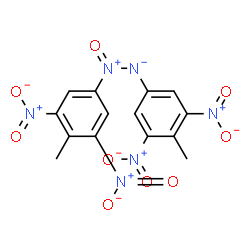 ChemSpider 2D Image | 1,2-Bis(4-methyl-3,5-dinitrophenyl)-2-oxodiazan-2-ium-1-ide | C14H10N6O9