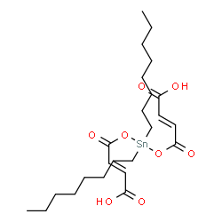 ChemSpider 2D Image | (2E,2'E)-4,4'-[(Dioctylstannanediyl)bis(oxy)]bis(4-oxo-2-butenoic acid) | C24H40O8Sn