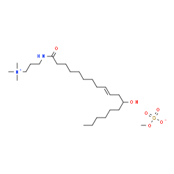 ChemSpider 2D Image | 3-{[(9E)-12-Hydroxy-9-octadecenoyl]amino}-N,N,N-trimethyl-1-propanaminium methyl sulfate | C25H52N2O6S