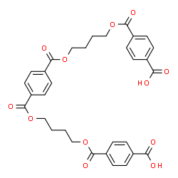 ChemSpider 2D Image | 4,4'-[1,4-Phenylenebis(carbonyloxy-4,1-butanediyloxycarbonyl)]dibenzoic acid | C32H30O12