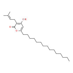 ChemSpider 2D Image | 4-Hydroxy-3-(3-methyl-2-buten-1-yl)-6-pentadecyl-2H-pyran-2-one | C25H42O3