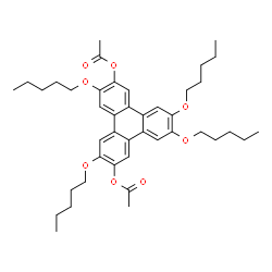 ChemSpider 2D Image | 3,6,10,11-Tetrakis(pentyloxy)-2,7-triphenylenediyl diacetate | C42H56O8