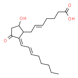 ChemSpider 2D Image | (5E,12E,14E)-9-Hydroxy-11-oxoprosta-5,12,14-trien-1-oic acid | C20H30O4