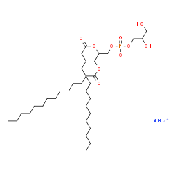 ChemSpider 2D Image | Ammonium 2,3-bis(tetradecanoyloxy)propyl 2,3-dihydroxypropyl phosphate | C34H70NO10P