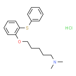 ChemSpider 2D Image | N,N-Dimethyl-5-[2-(phenylsulfanyl)phenoxy]-1-pentanamine hydrochloride (1:1) | C19H26ClNOS