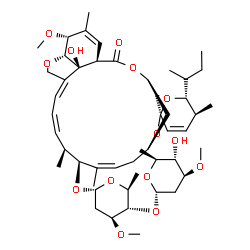 ChemSpider 2D Image | (1'R,2S,4'S,5S,6R,8'R,10'Z,12'S,13'S,14'Z,16'Z,20'R,21'R,24'S)-6-sec-Butyl-24'-hydroxy-21'-methoxy-5,11',13',22'-tetramethyl-2'-oxo-5,6-dihydrospiro[pyran-2,6'-[3,7,19]trioxatetracyclo[15.6.1.1~4,8~.0
~20,24~]pentacosa[10,14,16,22]tetraen]-12'-yl 2,6-dideoxy-4-O-(2,6-dideoxy-3-O-methyl-alpha-L-arabino-hexopyranosyl)-3-O-methyl-alpha-L-arabino-hexopyranoside | C49H74O14
