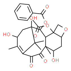 ChemSpider 2D Image | 4-Acetoxy-1,7,13-trihydroxy-9,10-dioxo-5,20-epoxytax-11-en-2-yl benzoate | C29H34O10